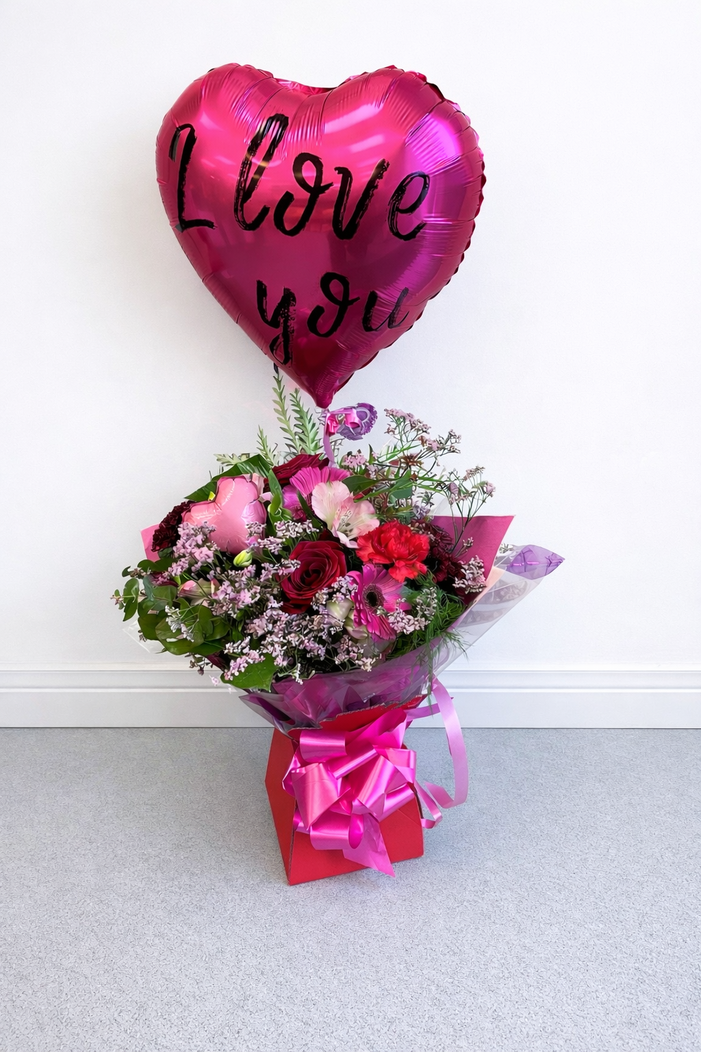 Forever Love Hand-Tied Bouquet with Free Valentine’s Balloon